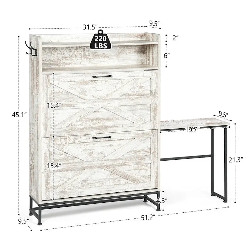 Meuble à chaussures, meuble à chaussures d'entrée, meuble de rangement pour balcon, étagère à chaussures grande capacité, blanc