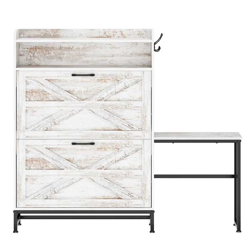 Meuble à chaussures, meuble à chaussures d'entrée, meuble de rangement pour balcon, étagère à chaussures grande capacité, blanc