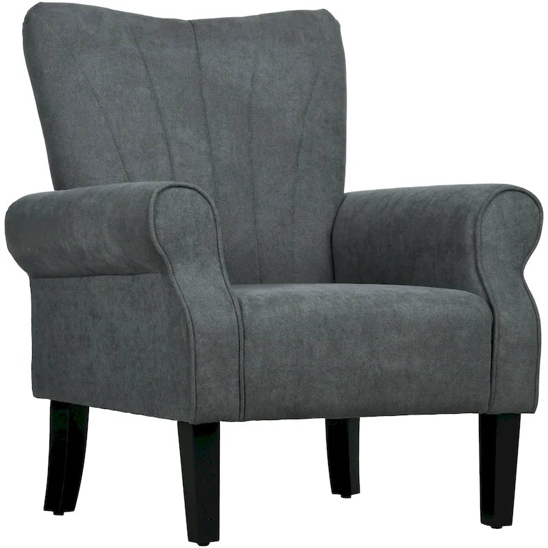 Fauteuil moderne de 31,5 po avec pieds en bois