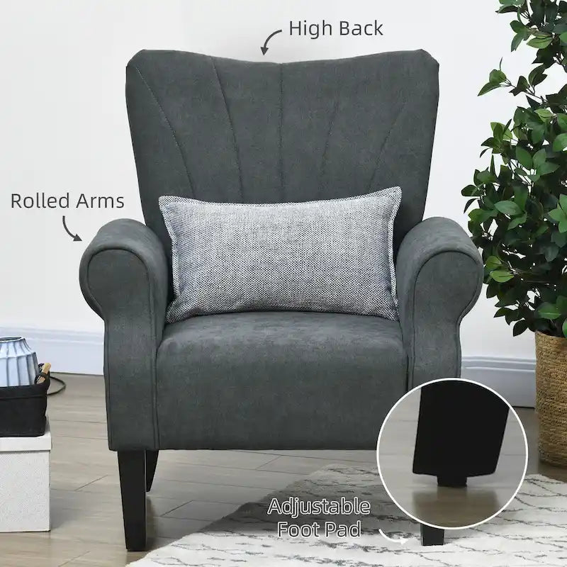 Fauteuil moderne de 31,5 po avec pieds en bois
