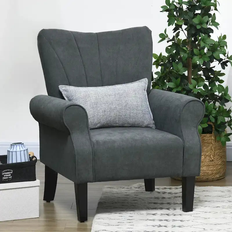 Fauteuil moderne de 31,5 po avec pieds en bois
