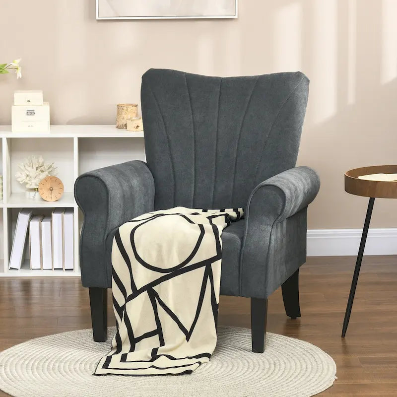 Fauteuil moderne de 31,5 po avec pieds en bois
