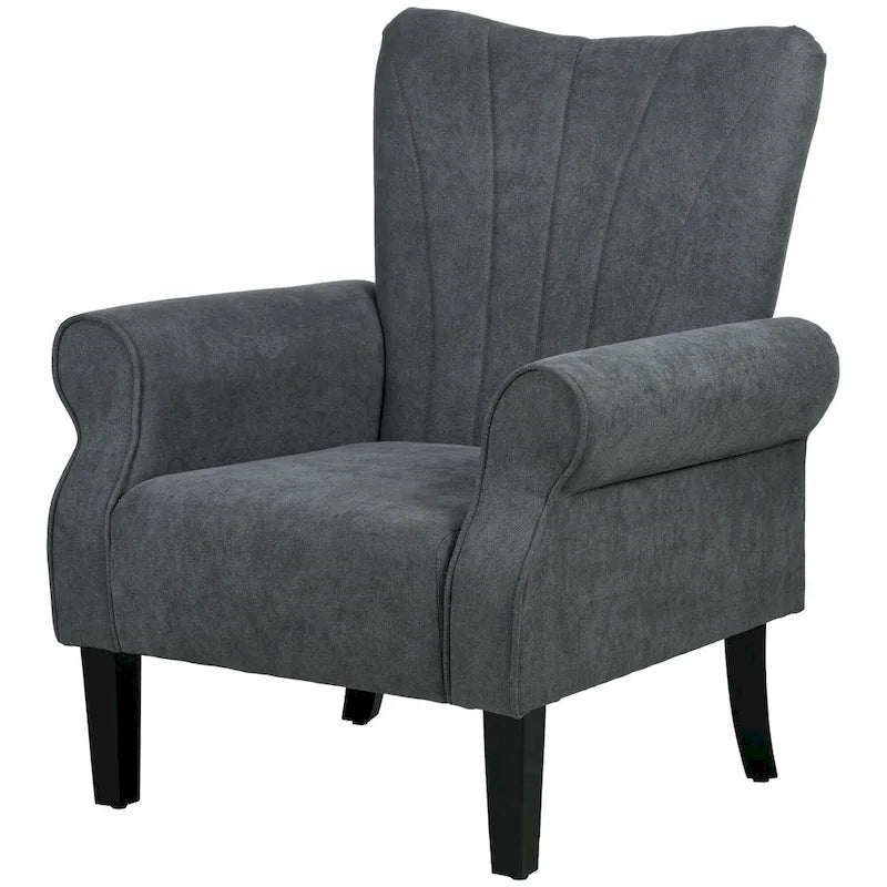 Fauteuil moderne de 31,5 po avec pieds en bois