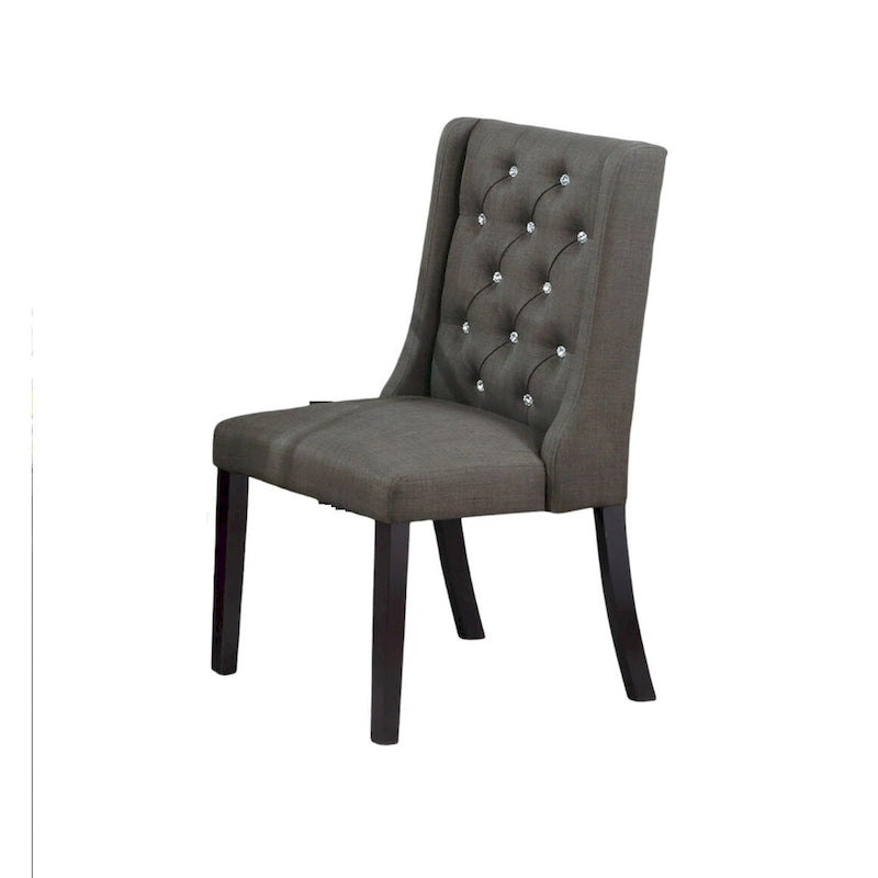 Lot de 2 chaises de salle à manger modernes avec dossier capitonné en cuir, assise rembourrée en mousse, pieds en bois massif pour salle à manger et salon