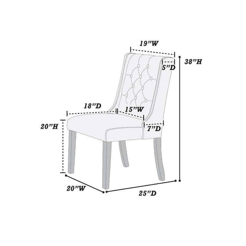Lot de 2 chaises de salle à manger modernes avec dossier capitonné en cuir, assise rembourrée en mousse, pieds en bois massif pour salle à manger et salon