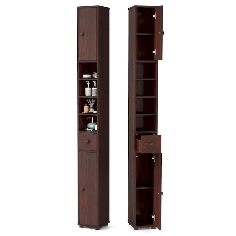 Meuble de rangement haut et étroit pour salle de bain, colonne de douche avec tiroir