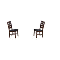 Chaises d'appoint à dossier échelle en similicuir et bois massif, lot de 2 - 23 L x 20 P x 40 H