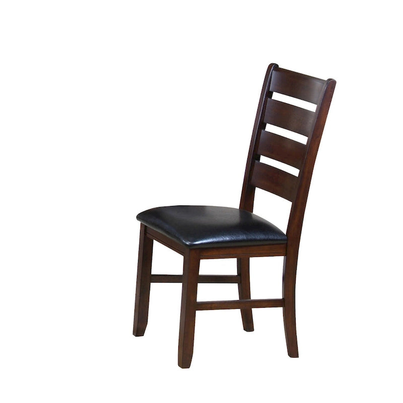 Chaises d'appoint à dossier échelle en similicuir et bois massif, lot de 2 - 23 L x 20 P x 40 H