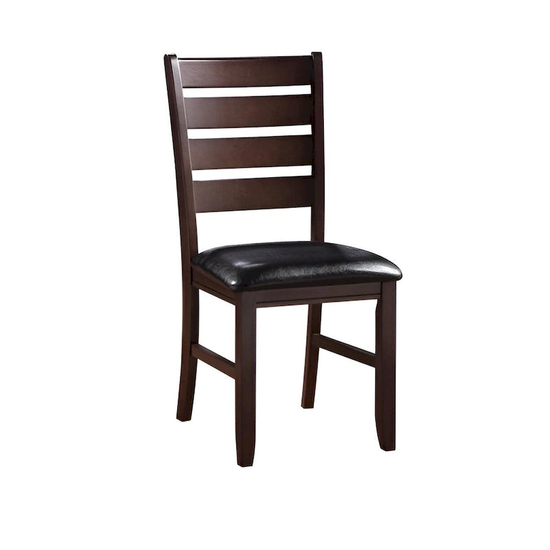 Chaises d'appoint à dossier échelle en similicuir et bois massif, lot de 2 - 23 L x 20 P x 40 H