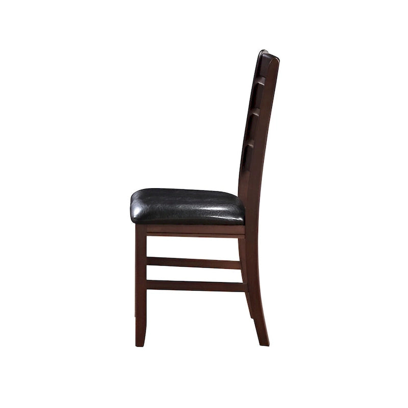 Chaises d'appoint à dossier échelle en similicuir et bois massif, lot de 2 - 23 L x 20 P x 40 H