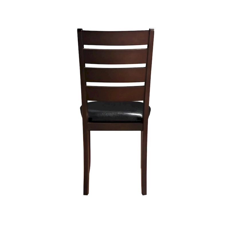 Chaises d'appoint à dossier échelle en similicuir et bois massif, lot de 2 - 23 L x 20 P x 40 H