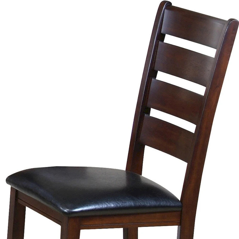 Chaises d'appoint à dossier échelle en similicuir et bois massif, lot de 2 - 23 L x 20 P x 40 H
