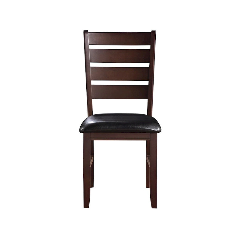 Chaises d'appoint à dossier échelle en similicuir et bois massif, lot de 2 - 23 L x 20 P x 40 H