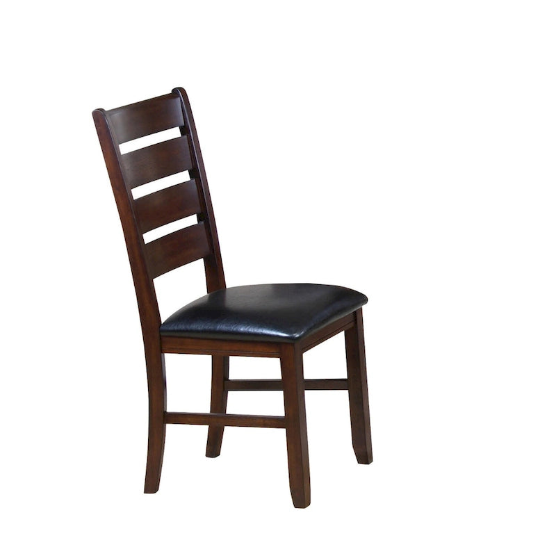Chaises d'appoint à dossier échelle en similicuir et bois massif, lot de 2 - 23 L x 20 P x 40 H