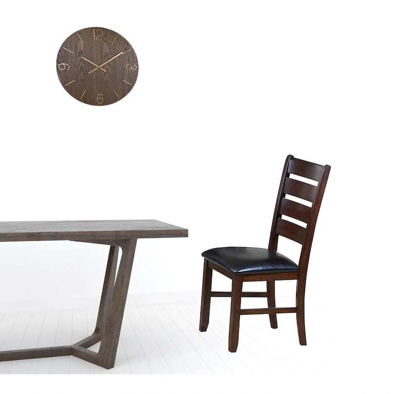 Chaises d'appoint à dossier échelle en similicuir et bois massif, lot de 2 - 23 L x 20 P x 40 H