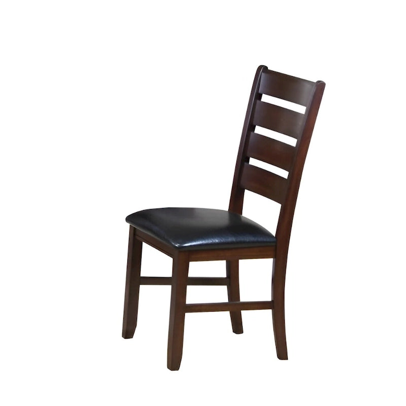 Chaises d'appoint à dossier échelle en similicuir et bois massif, lot de 2 - 23 L x 20 P x 40 H