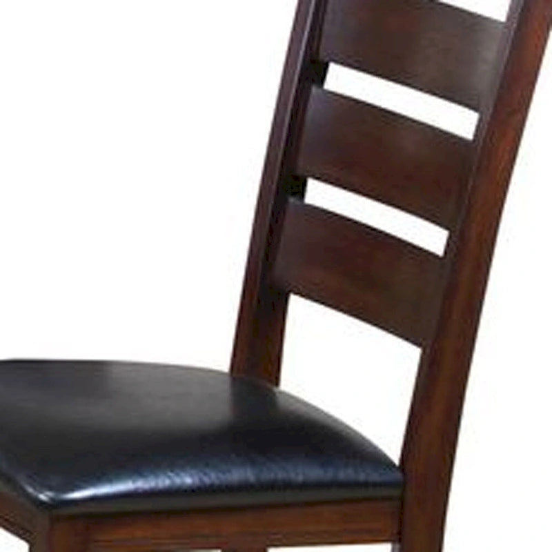 Chaises d'appoint à dossier échelle en similicuir et bois massif, lot de 2 - 23 L x 20 P x 40 H