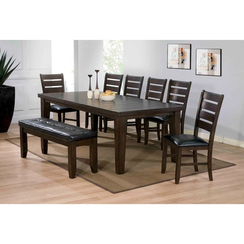 Chaises d'appoint à dossier échelle en similicuir et bois massif, lot de 2 - 23 L x 20 P x 40 H