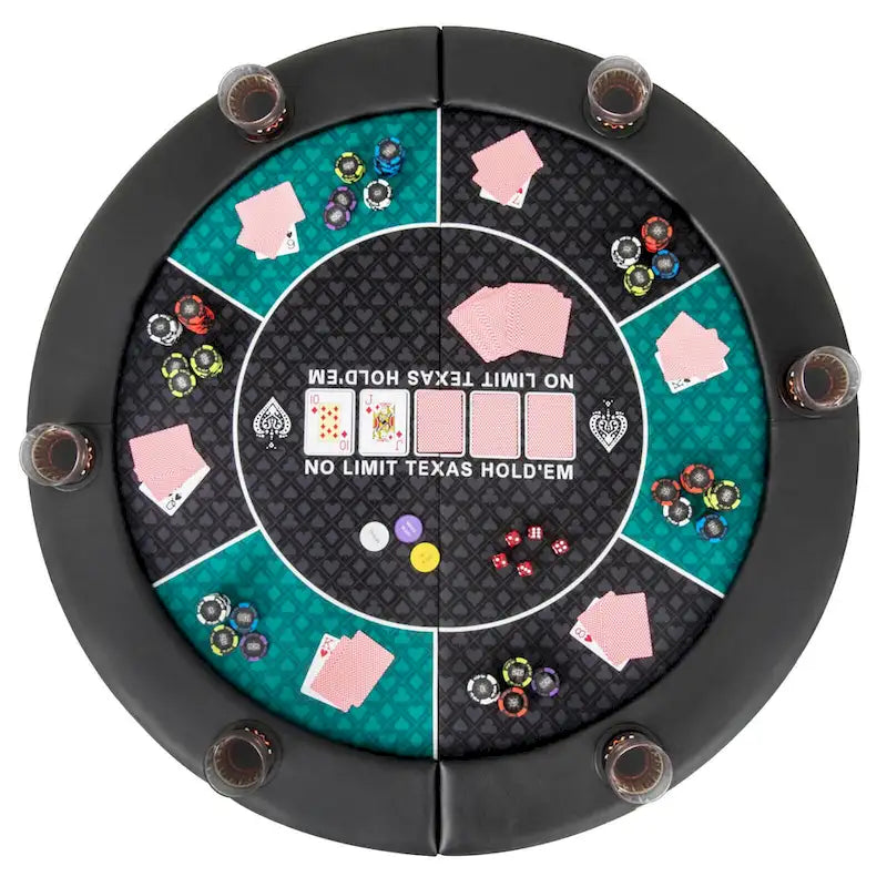Costway 48 6-Player Foldable Poker Table Top with Carrying Bag Cup - See Details