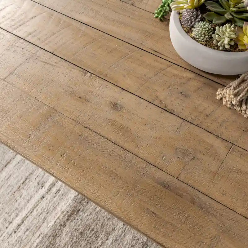 Table à manger en bois de pin recyclé 78 po, naturel