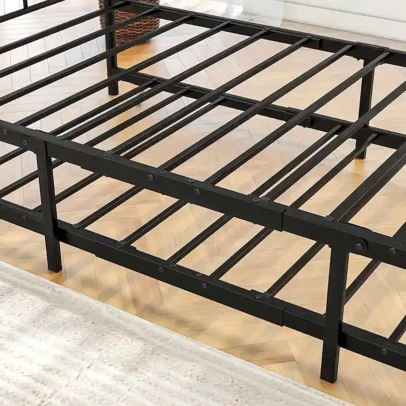 Lit de repos gigogne en métal de style moderne, taille double, pour chambre d'enfant ou d'invité
