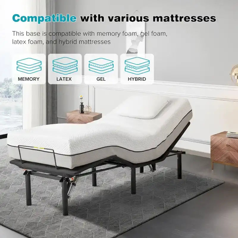 Sommier Réglable King Size avec Inclinaison Motorisée