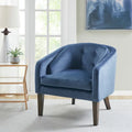 Fauteuil d'appoint capitonné bleu du milieu du siècle