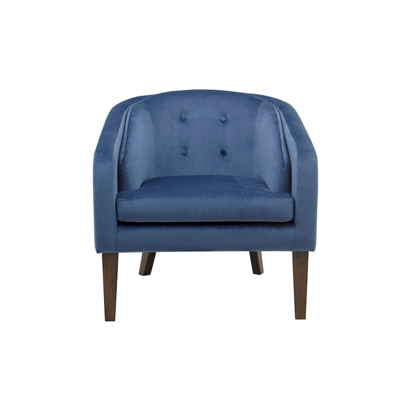 Fauteuil d'appoint capitonné bleu du milieu du siècle