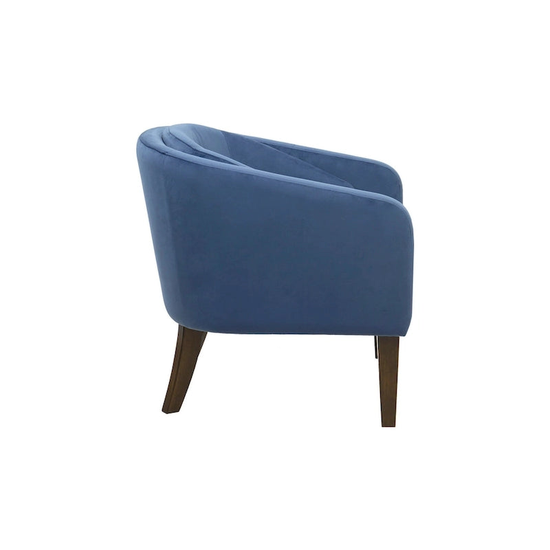 Fauteuil d'appoint capitonné bleu du milieu du siècle