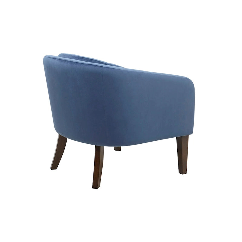 Fauteuil d'appoint capitonné bleu du milieu du siècle