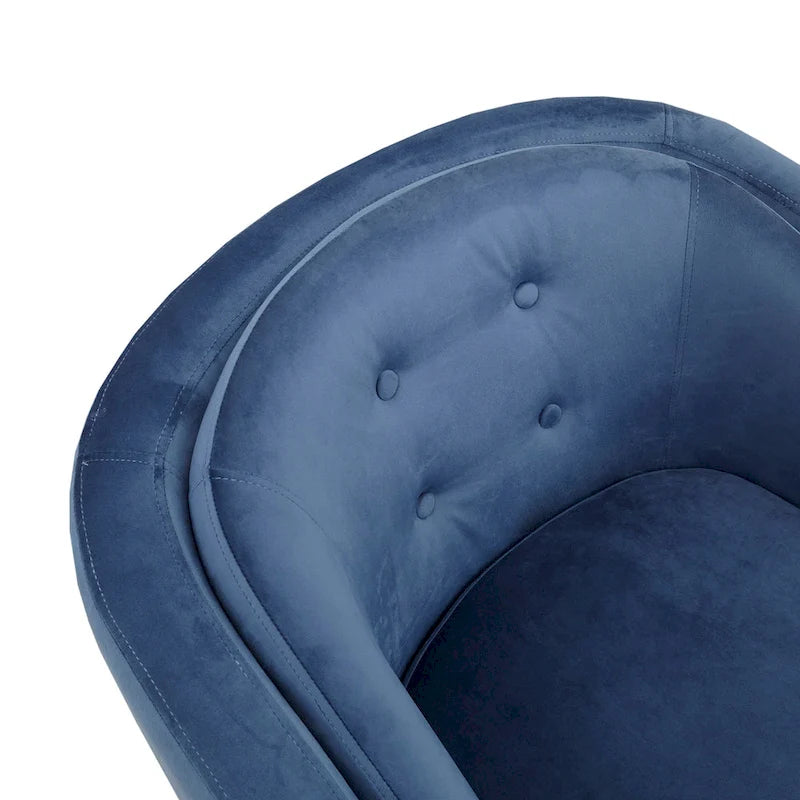 Fauteuil d'appoint capitonné bleu du milieu du siècle