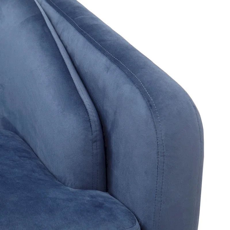 Fauteuil d'appoint capitonné bleu du milieu du siècle