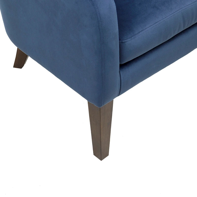 Fauteuil d'appoint capitonné bleu du milieu du siècle