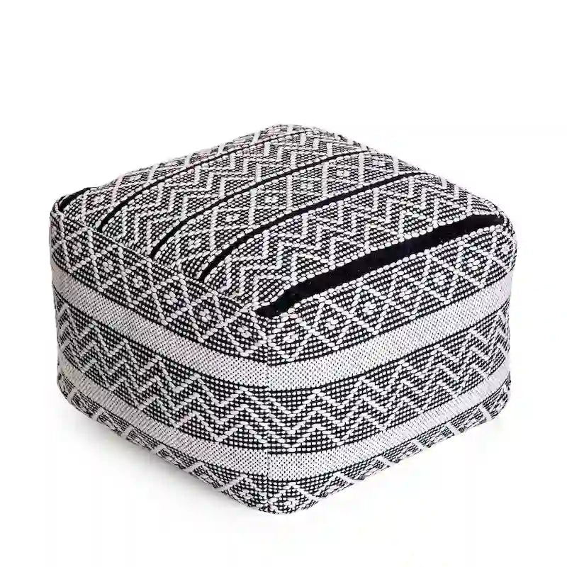 Pouffe ottoman carré de 56 cm – Repose-pieds fait main pour salon, chambre, chambre d'enfant