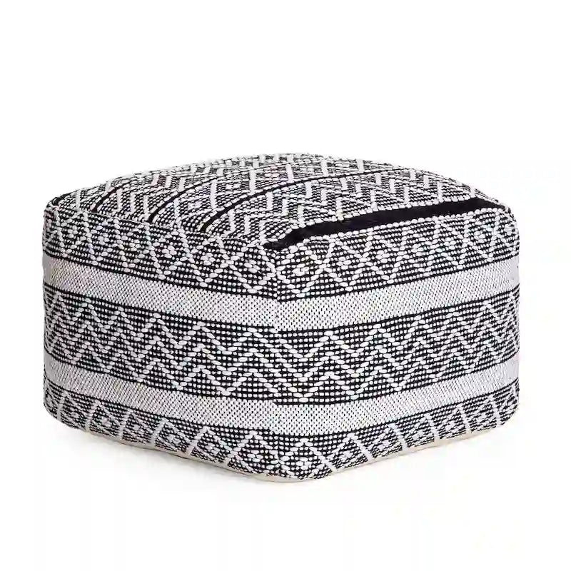 Pouffe ottoman carré de 56 cm – Repose-pieds fait main pour salon, chambre, chambre d'enfant