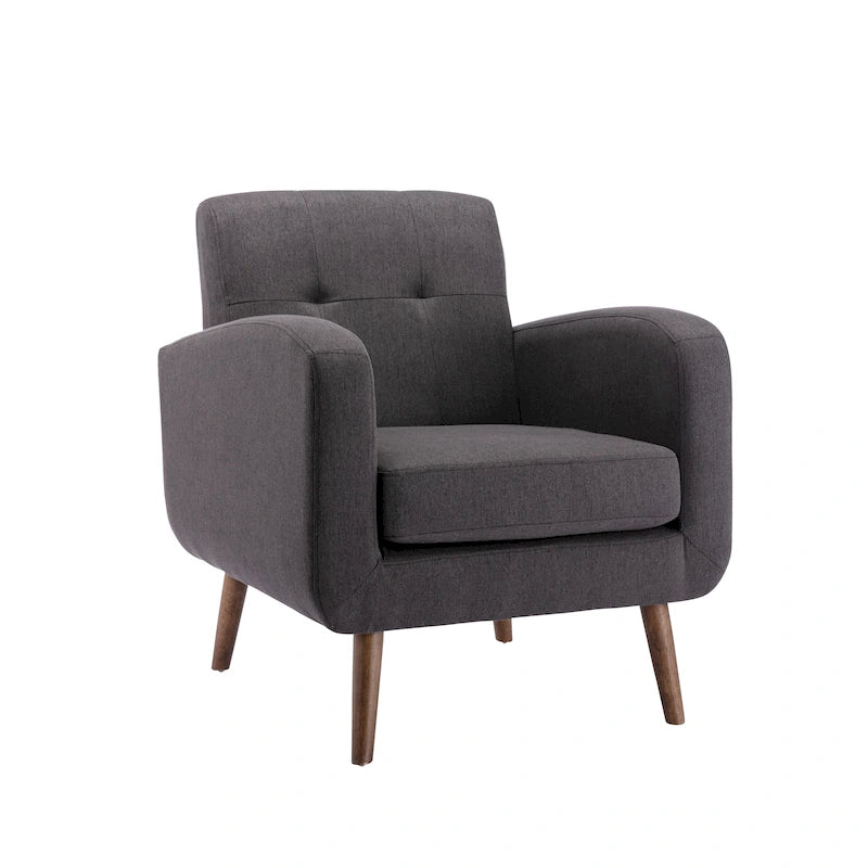 Fauteuil d'appoint, Revêtement en tissu ou en PU, Pieds en bois d'hévéa