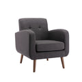 Fauteuil d'appoint, Revêtement en tissu ou en PU, Pieds en bois d'hévéa