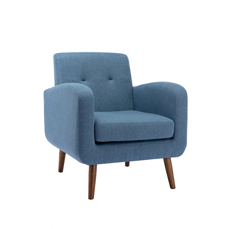 Fauteuil d'appoint, Revêtement en tissu ou en PU, Pieds en bois d'hévéa