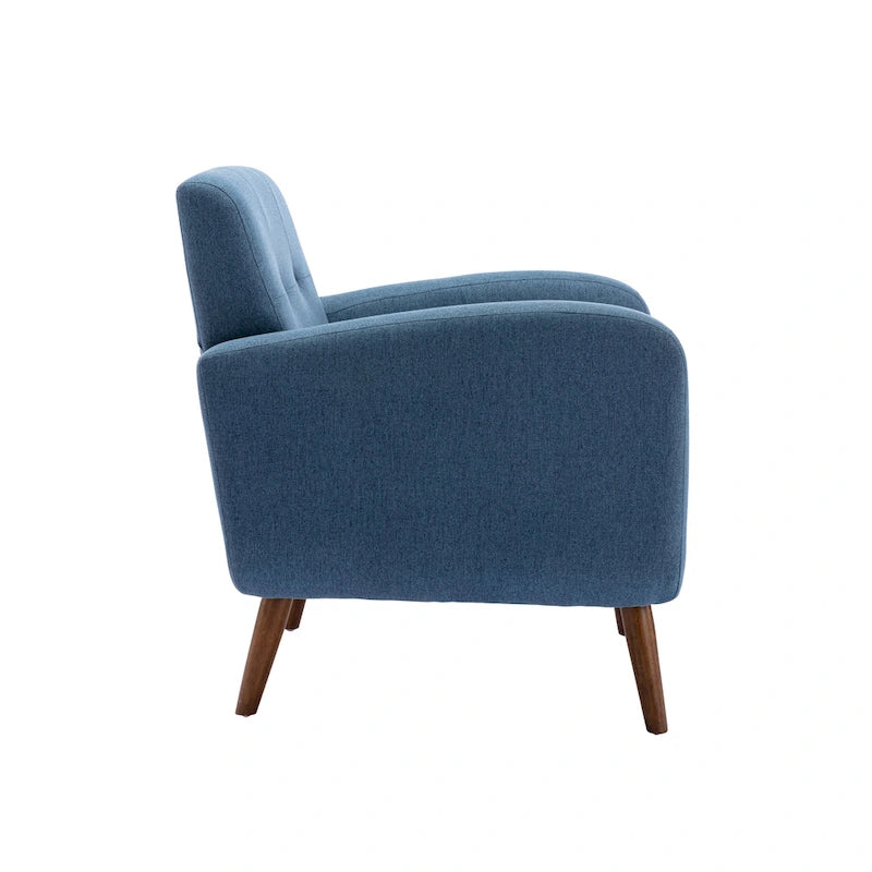 Fauteuil d'appoint, Revêtement en tissu ou en PU, Pieds en bois d'hévéa