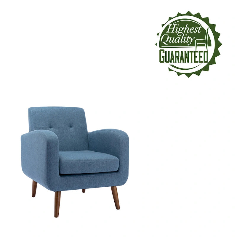 Fauteuil d'appoint, Revêtement en tissu ou en PU, Pieds en bois d'hévéa