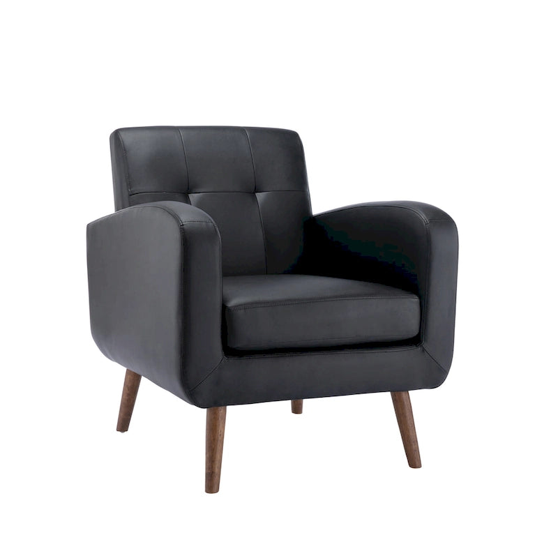 Fauteuil d'appoint, Revêtement en tissu ou en PU, Pieds en bois d'hévéa