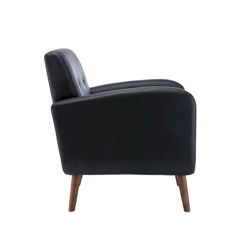 Fauteuil d'appoint, Revêtement en tissu ou en PU, Pieds en bois d'hévéa