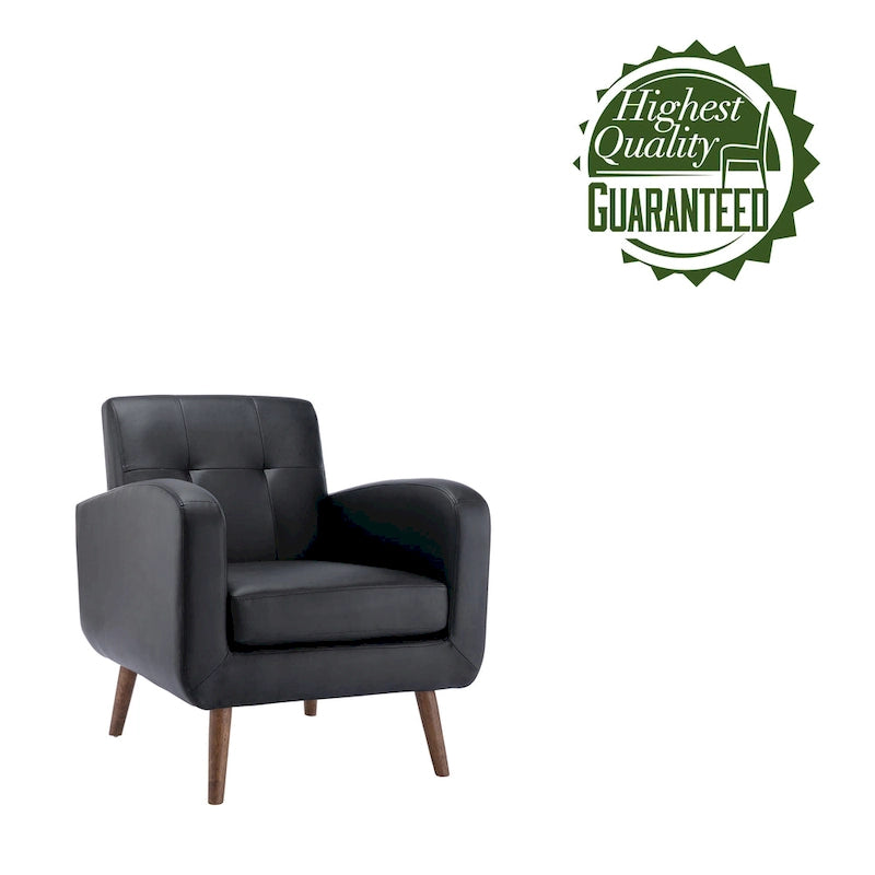 Fauteuil d'appoint, Revêtement en tissu ou en PU, Pieds en bois d'hévéa