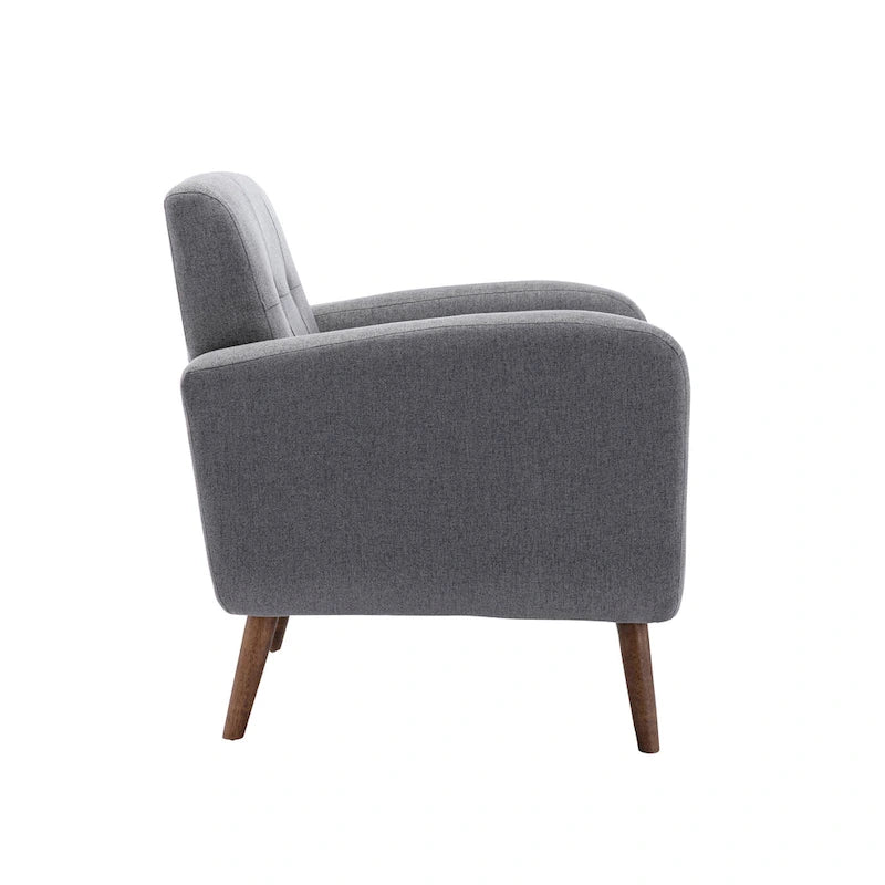 Fauteuil d'appoint, Revêtement en tissu ou en PU, Pieds en bois d'hévéa