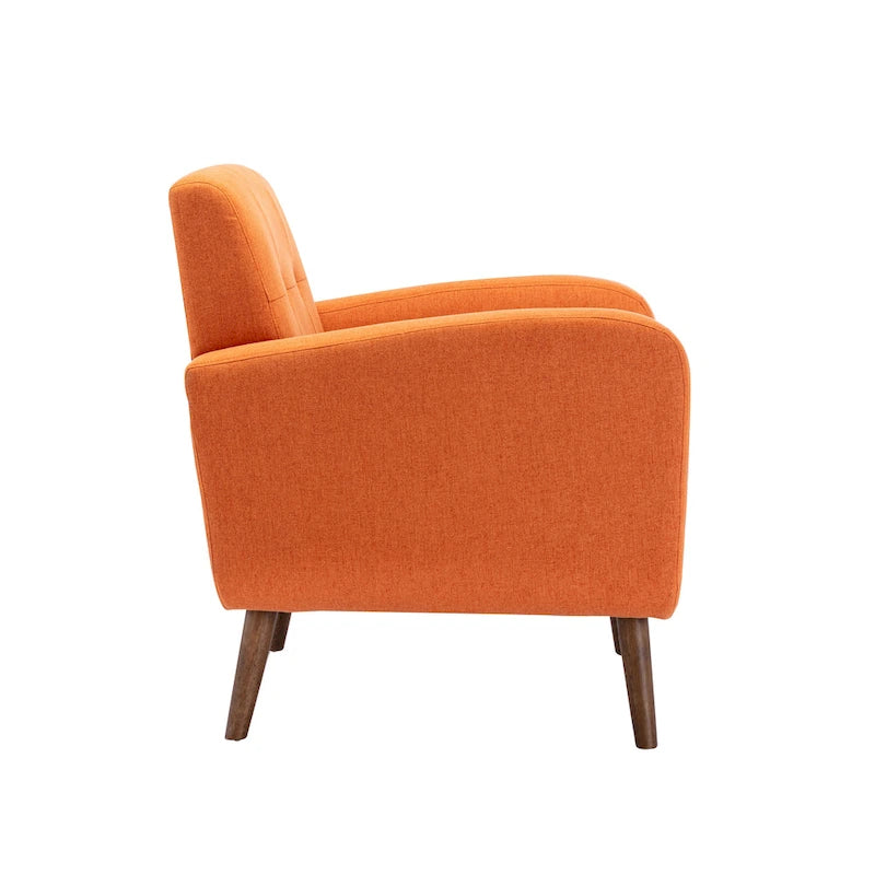 Fauteuil d'appoint, Revêtement en tissu ou en PU, Pieds en bois d'hévéa