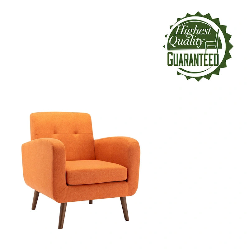 Fauteuil d'appoint, Revêtement en tissu ou en PU, Pieds en bois d'hévéa