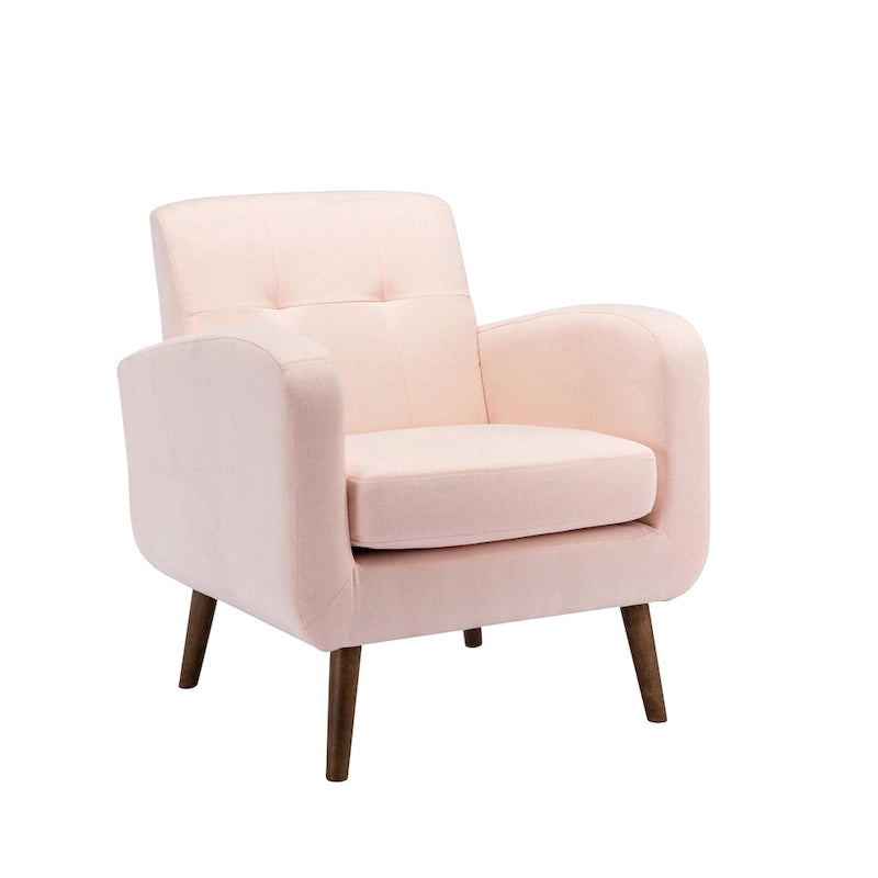Fauteuil d'appoint, Revêtement en tissu ou en PU, Pieds en bois d'hévéa