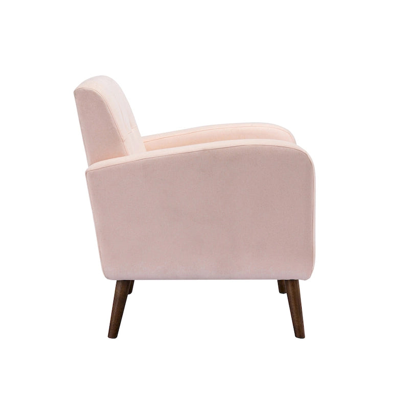 Fauteuil d'appoint, Revêtement en tissu ou en PU, Pieds en bois d'hévéa