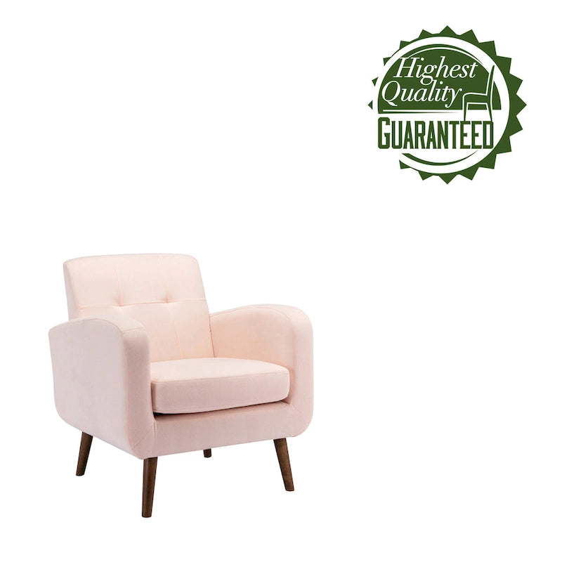 Fauteuil d'appoint, Revêtement en tissu ou en PU, Pieds en bois d'hévéa