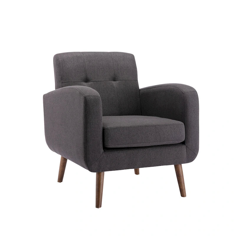 Fauteuil d'appoint, Revêtement en tissu ou en PU, Pieds en bois d'hévéa